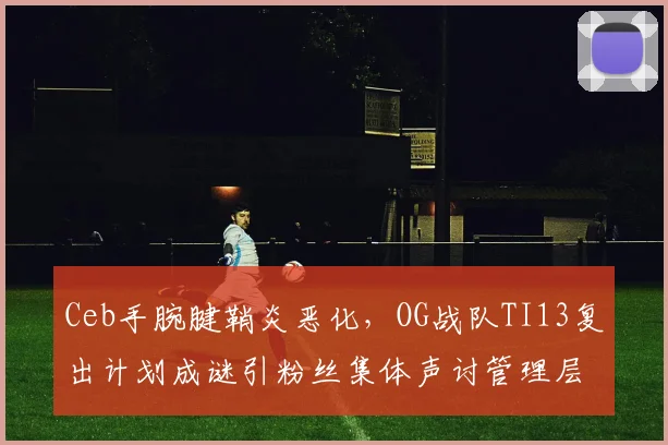 Ceb手腕腱鞘炎恶化，OG战队TI13复出计划成谜引粉丝集体声讨管理层